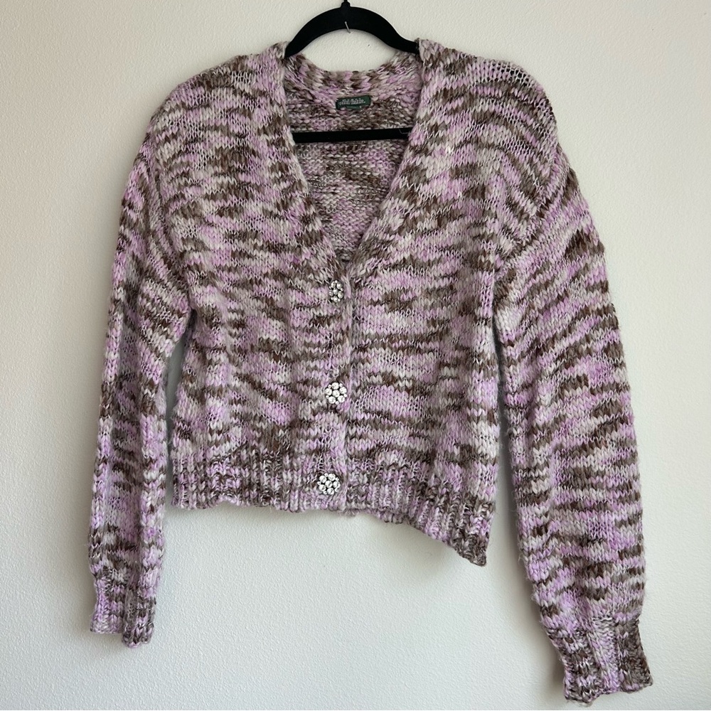 Wild Fable‎ Purple and Brown Knit Cardigan